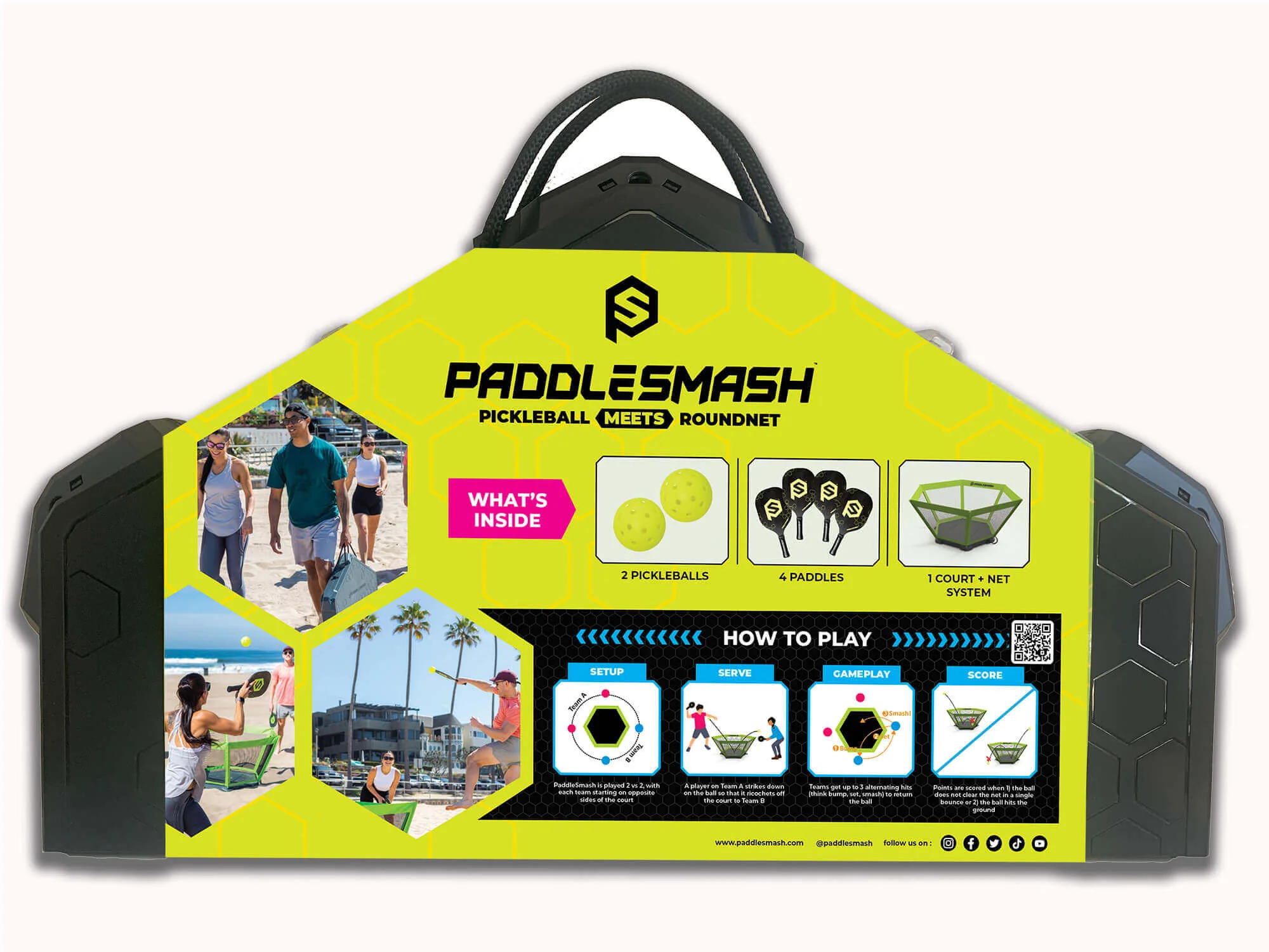 PaddleSmash komplekt pakendis tagant vaates